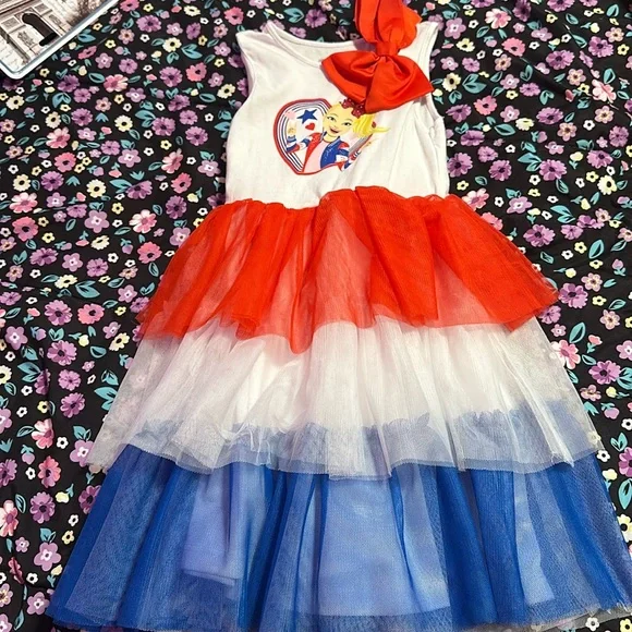 Nickelodeon | Dresses | Jojo Siwa American 4th Of July Tutu Dress Red White  Blue | Poshmark
